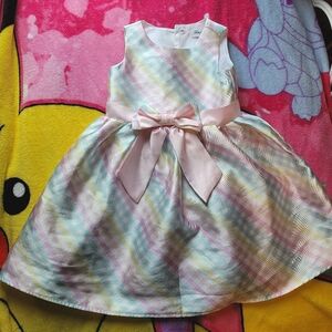 4T Girl's Pastel Checkboard Spring Dress